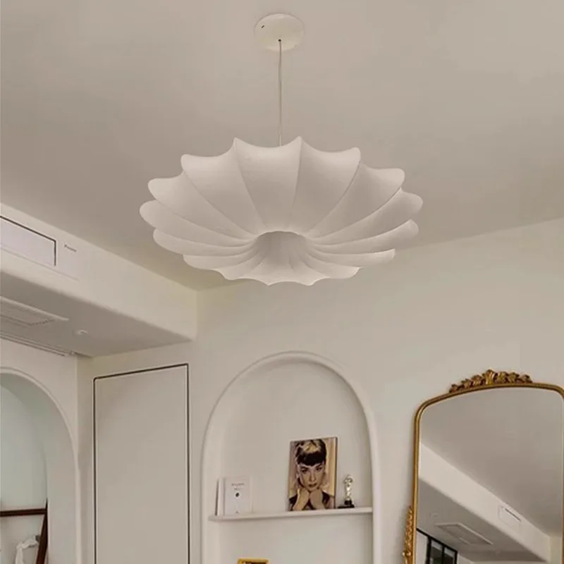 Italian Designer French Silk Pendant Lamp Japanese Style Retro Ceiling Light For Living Room Master