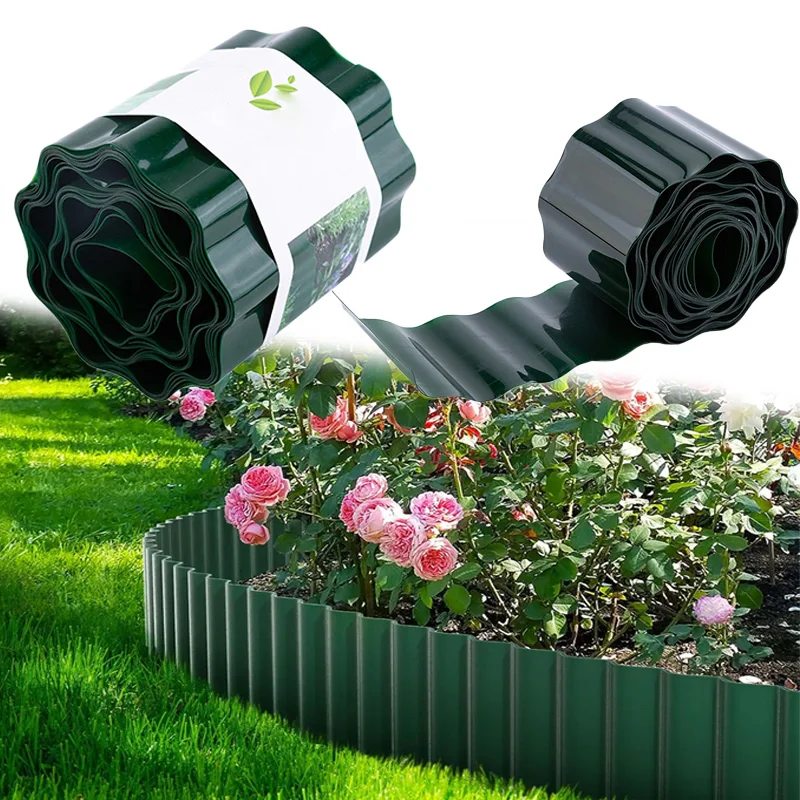 Bordo per Prato in Plastica Ondulato da 9M, Bordura Decorativa per Giardino, Aiuole, Recinzioni e Bordi per Pavimentazioni