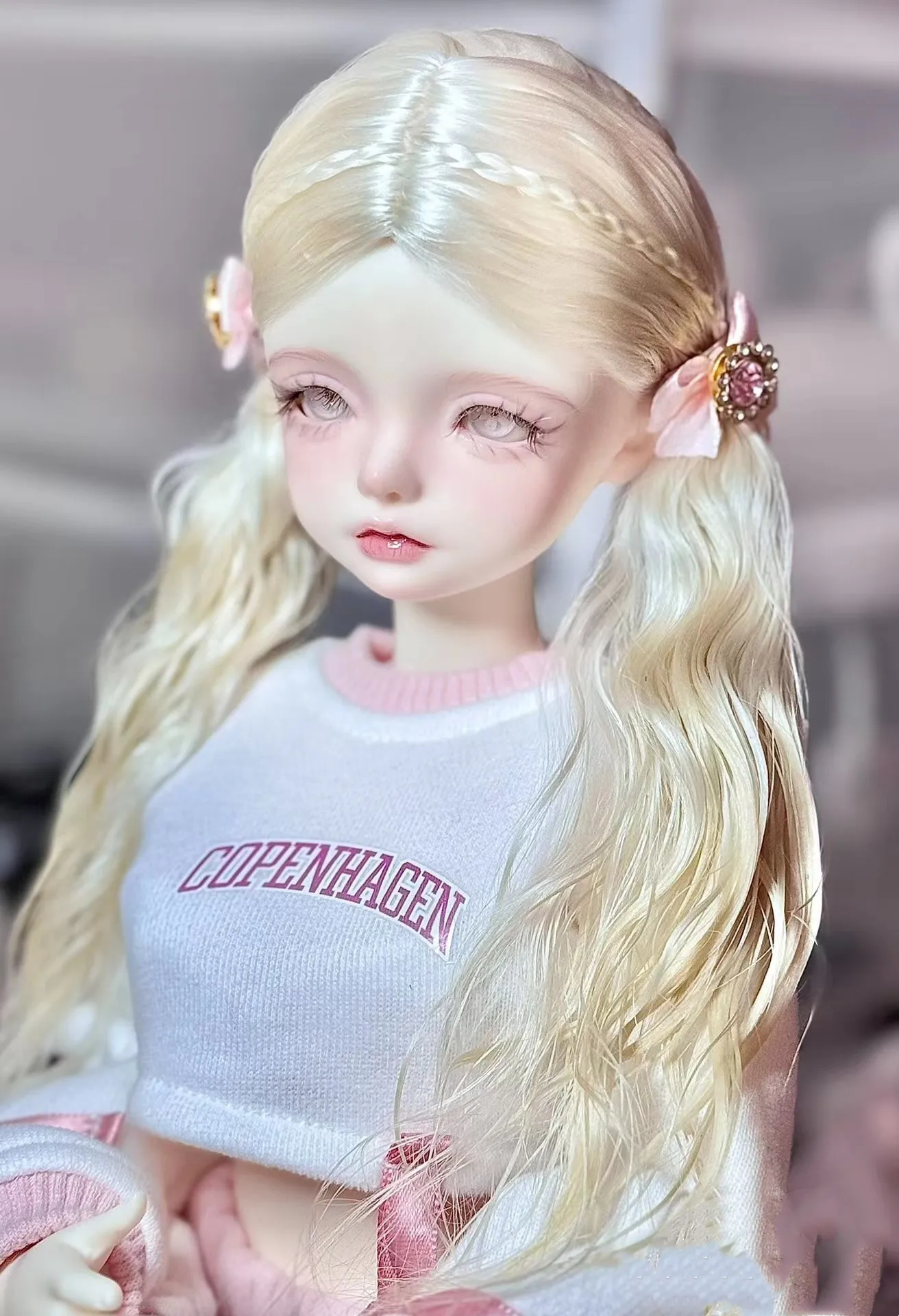 Curly MSD MDD Doll Hair， 1/3 BJD SD Mohair Wig Free Shipping