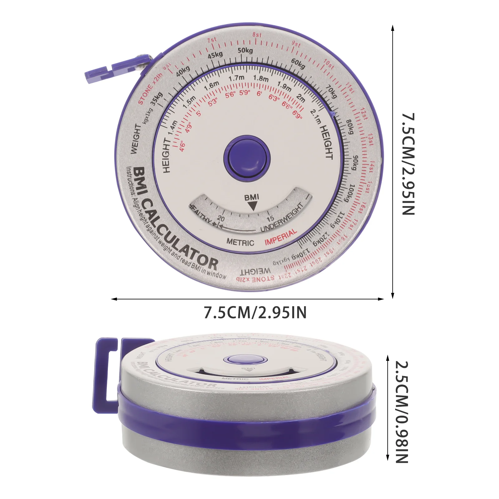

Circumference Tape Measure 2 Meter Body Waist Stylish Portable Accurate Tracker Body Measuring Tape