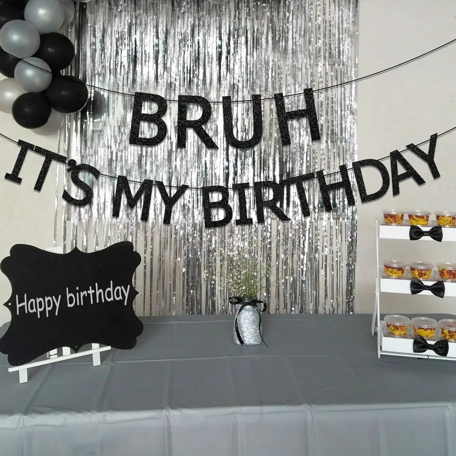 Bruh it's My Birthday Decorations Black Banner Preteen and Teen Boy Birthday Decor Bruh forniture per feste di compleanno