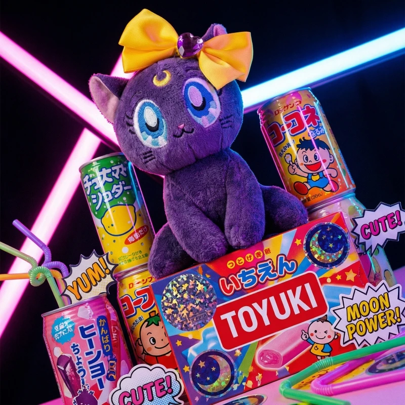 

new Sailor Moon Luna Plush Doll 30Th Anniversary Purple Cat Plush Pendant Decor Ornament Collectible Gift For Anime Fans
