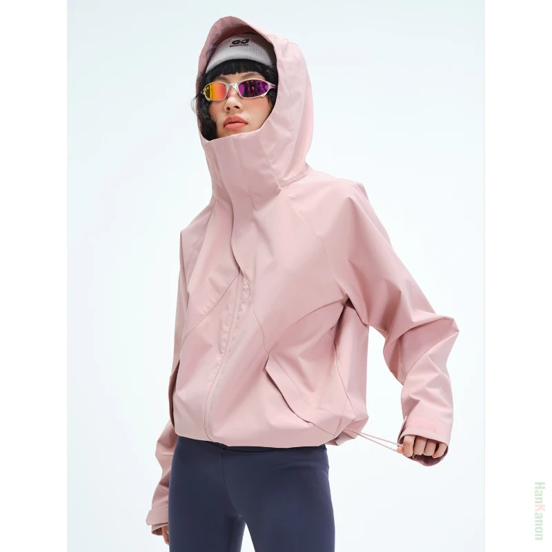 

Unisex Outdoor Windbreaker: Hooded & High Neck, Magnetic Snap Buttons, Waterproof & Breathable, Drawstring Design