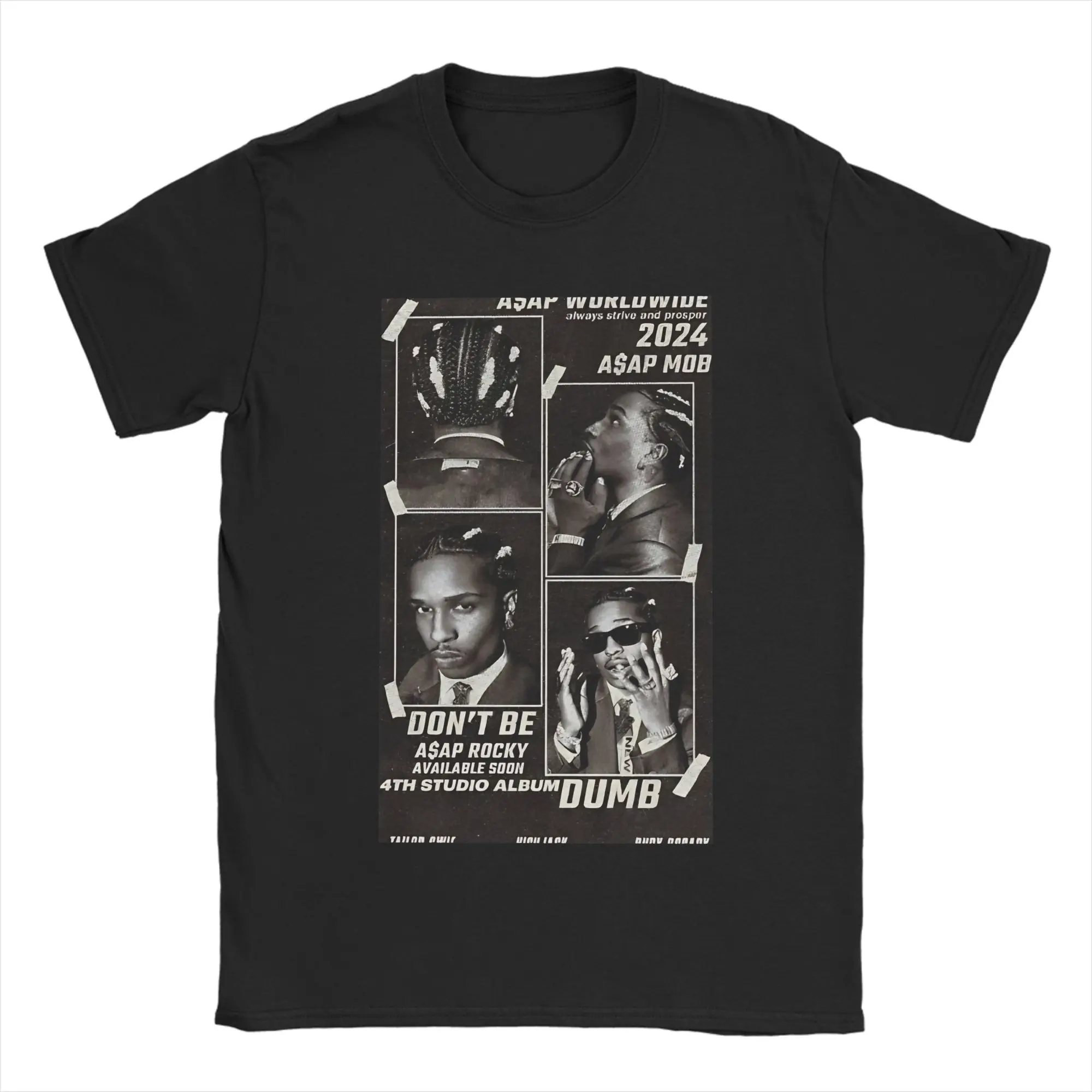 

Asaps art T-Shirt for Men Women A$AP Novelty Cotton Tee Shirt Round Neck Short Sleeve T Shirts Printed Clothing