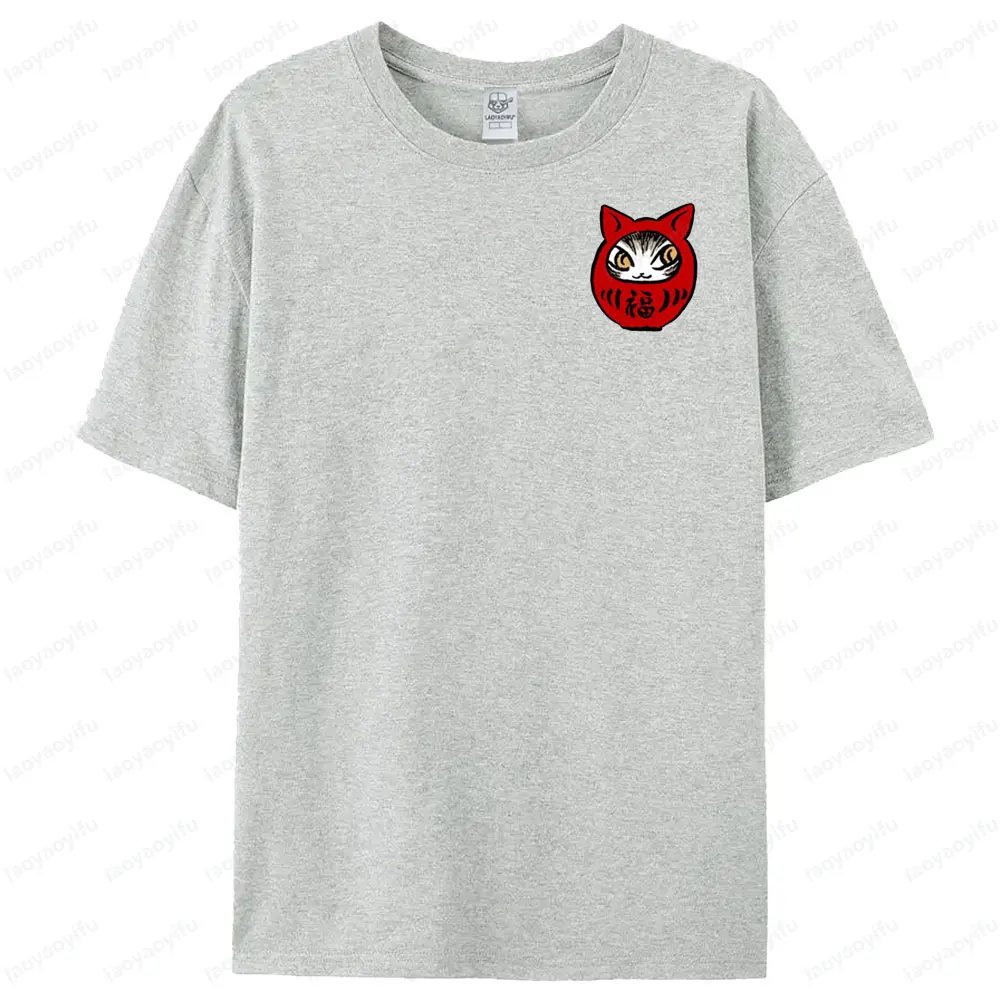 Niedliches Damour Budaoweng-Katzen-T-Shirt im japanischen Stil, Taschenformat, grafisch bedrucktes T-Shirt, japanische Touristen-Souvenirs, Herren- und Damenoberteile