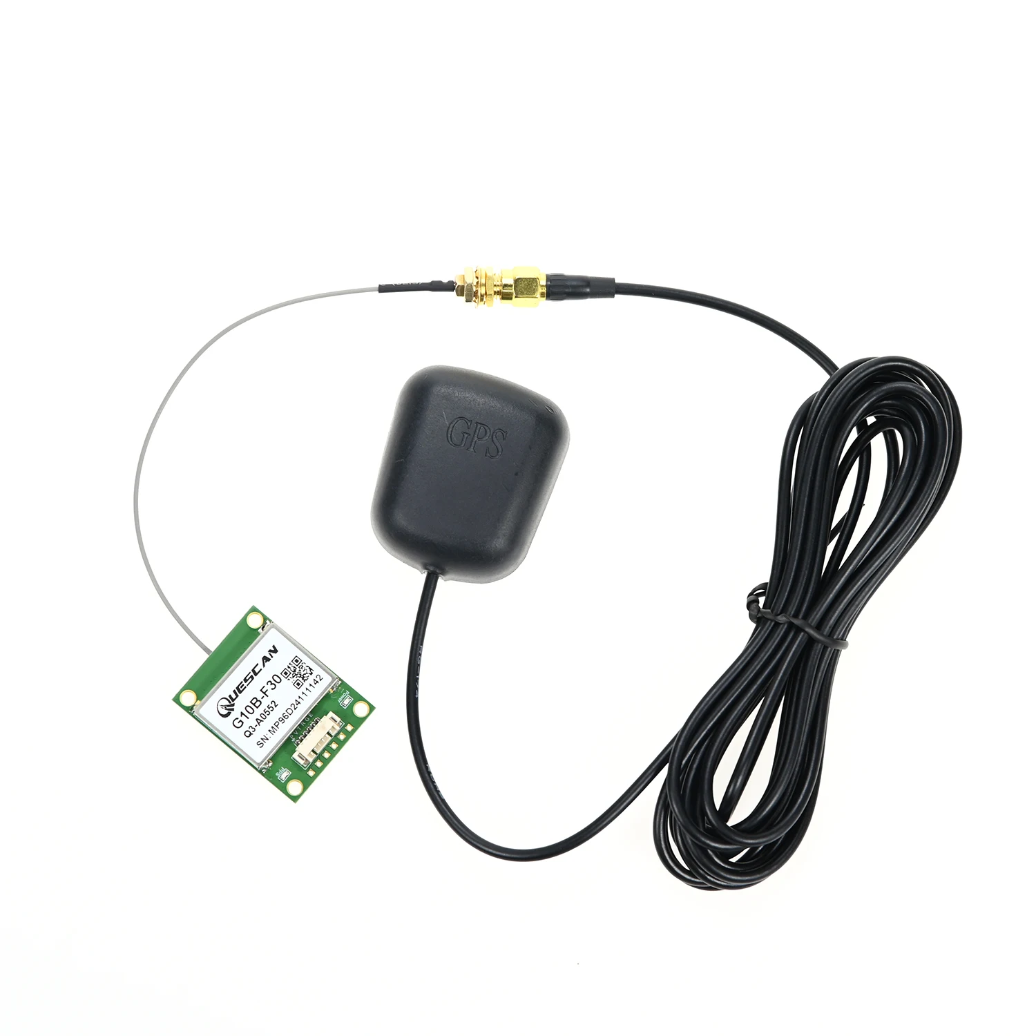 Modulo GPS QUESCAN G10B-F30 M10 con antenna attiva GPS Galileo GLONASS BeiDou Ricevitore GNSS Protocollo NMEA0183 UBX 1-25Hz