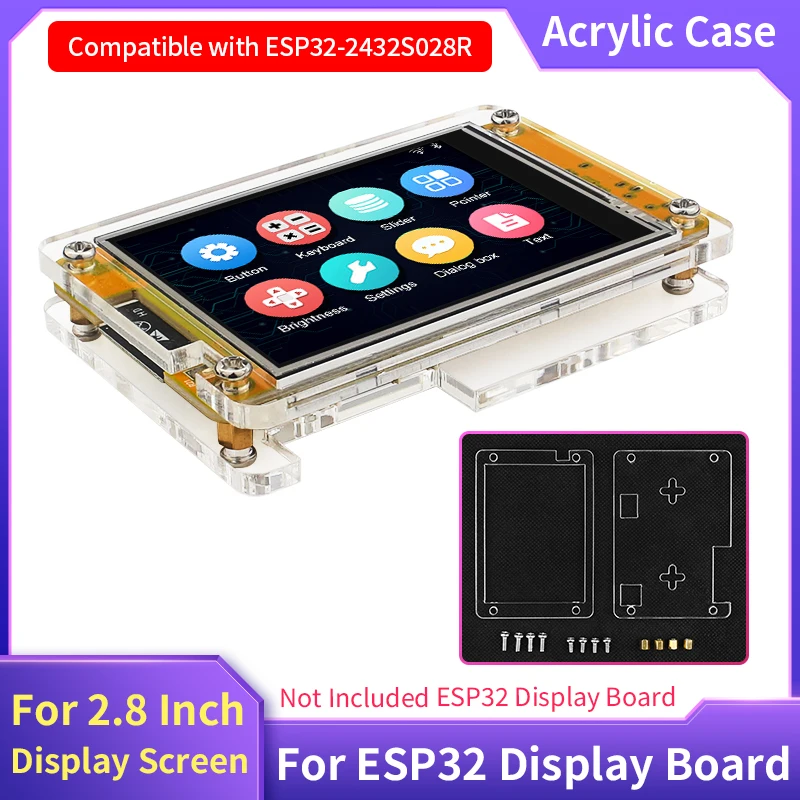 Transparentes Acrylgehäuse für ESP32 2,8 Zoll Display-Bildschirm Entwicklungsboard 240*320 LCD TFT Modul ESP32-2432S028R