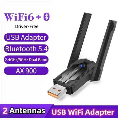 USB WiFi Adapter Bluetooth 5.4 Combo 5G 2.4Ghz Wireless Network External BT USB Wifi Receiver with 5dBi Antenna for PC Desktop