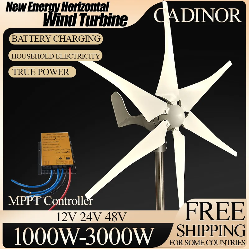 3000W-5000W 12v 24v 48v New Arrival Free Energy Wind Turbine Generator Windmill With Wind Controller Home Use Low Wind Speed