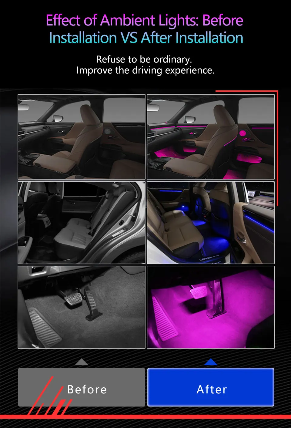 30-in-1 Symphony Auto-Ambientelicht RGB 128 Farben Universeller Auto-Innenraum-LED-Streifen Acryl-Hintergrundbeleuchtung Symphony Atmosphärenlampe – Detail 9