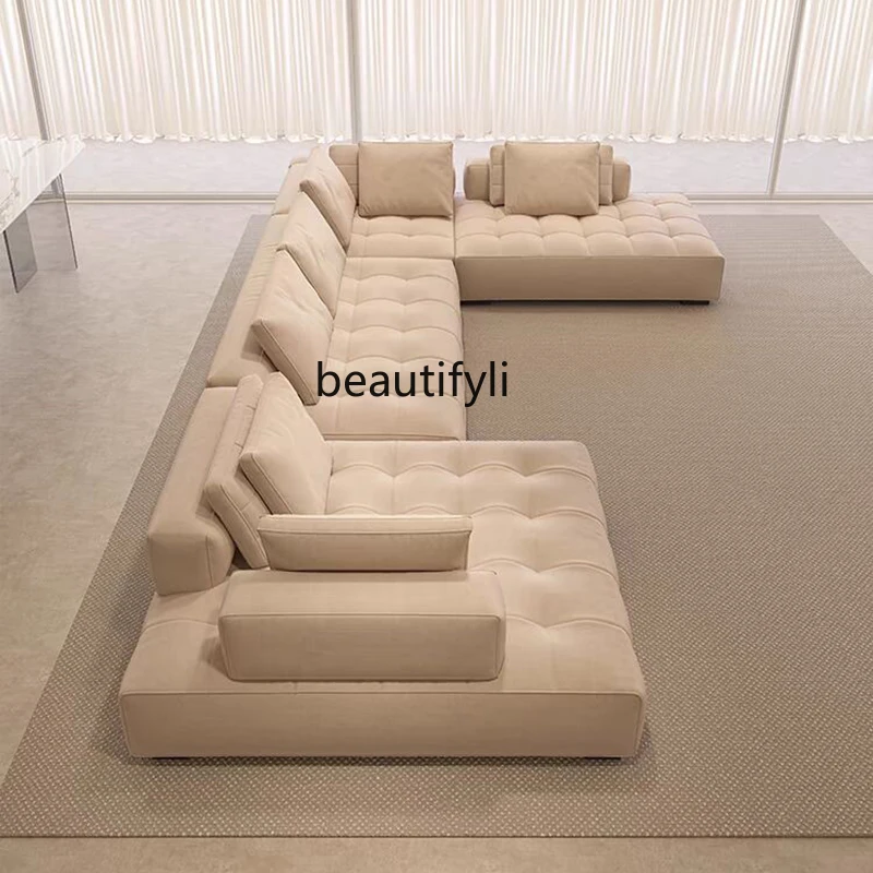 

Fabric sofa combination Italian minimalist large apartment combination corner matte cloth sofa