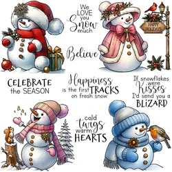 Mangocraft Christmas Winter Snowman Cutting Dies Clear Stamp DIY Scrapbooking Metal Dies Silicone Stamp For Cards Albums Decor