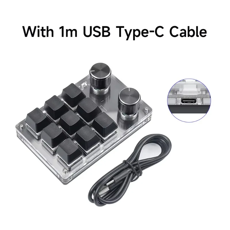 Programming Macro Knob Mechanical Keyboard With RGB Light Custom Gaming Keyboard Mini Button PS Hotswap Macropad