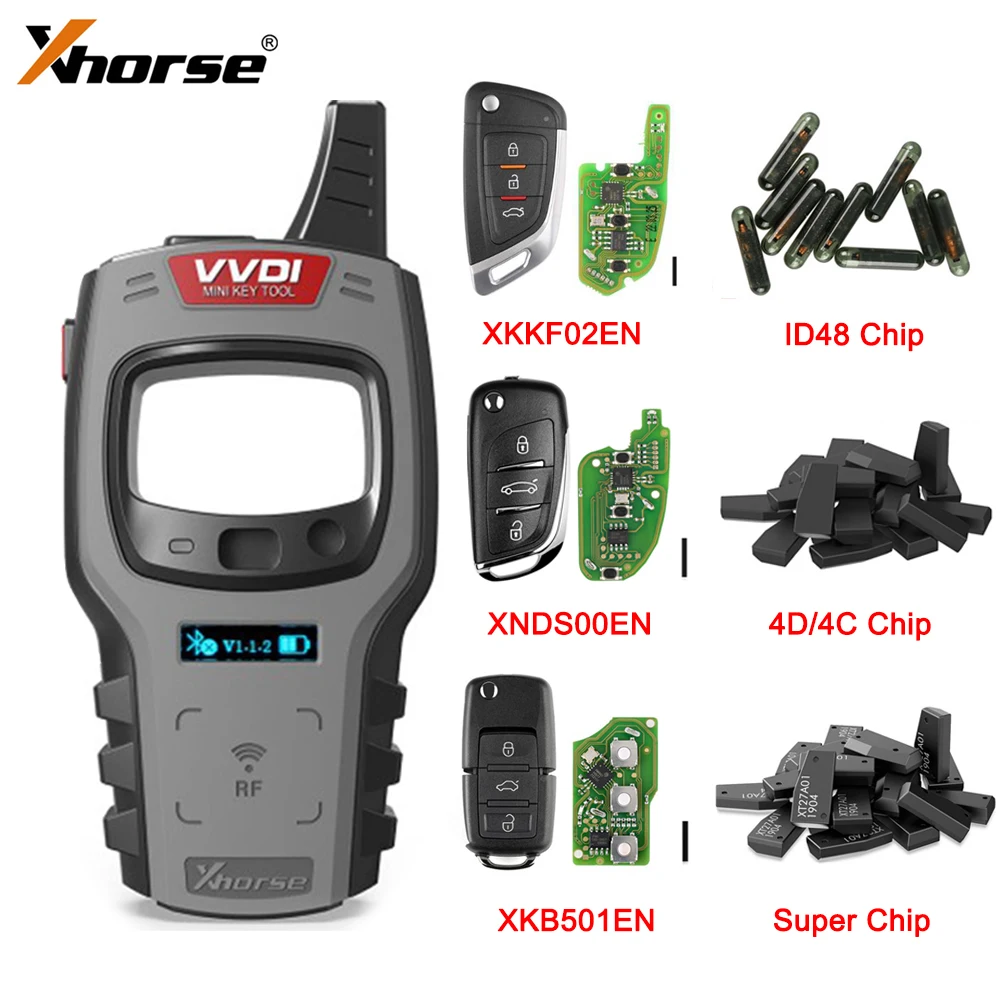 

Программатор глобальных автомобильных ключей для Xhorse VVDI Mini Key Tool 96bit 48-Clone Remote Android iOS XT27 Super Chip 4D 4C ID48 XKB501EN