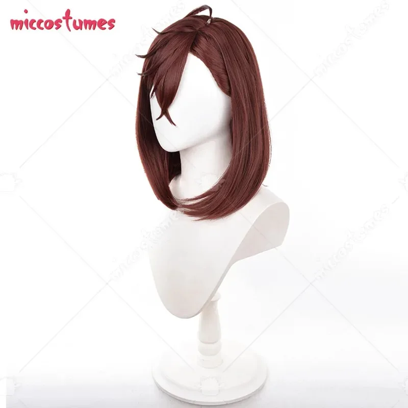 CyMICCOSTUMES Peruca feminina Ayase Cosplay curta peruca marrom avermelhada