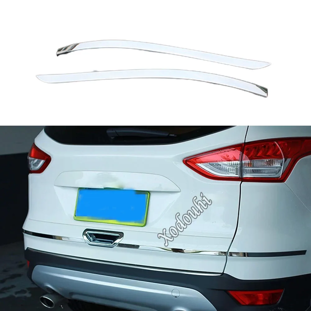 

For Ford Kuga Escape 2013 2014 2015 2016 2017 2018 2019 2020 Body Rear Back Bumper Corner Trim Frame Edge Board ABS Chrome Hoods