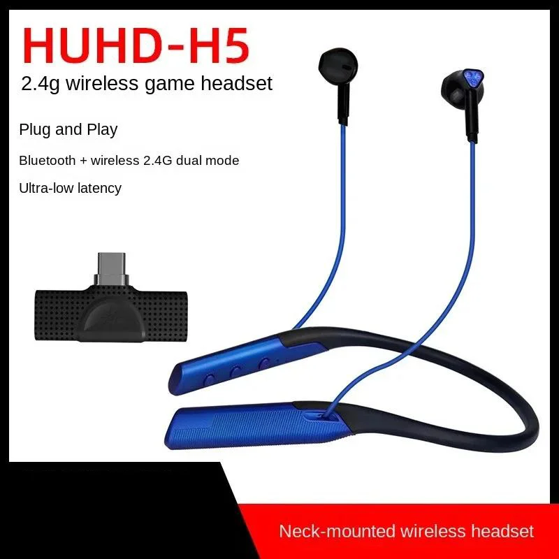 

Новая беспроводная игровая Bluetooth-гарнитура HUHD-H5, игровая стерео-гарнитура с низкой задержкой и подвесной шеей