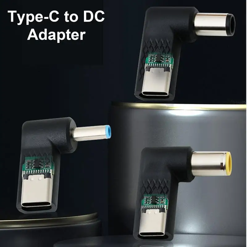 Type C To DC Adapter Practical Charger Adapter TYPE-C To Round Square Port Notebook Adapter High Compatibility Charging Adapter