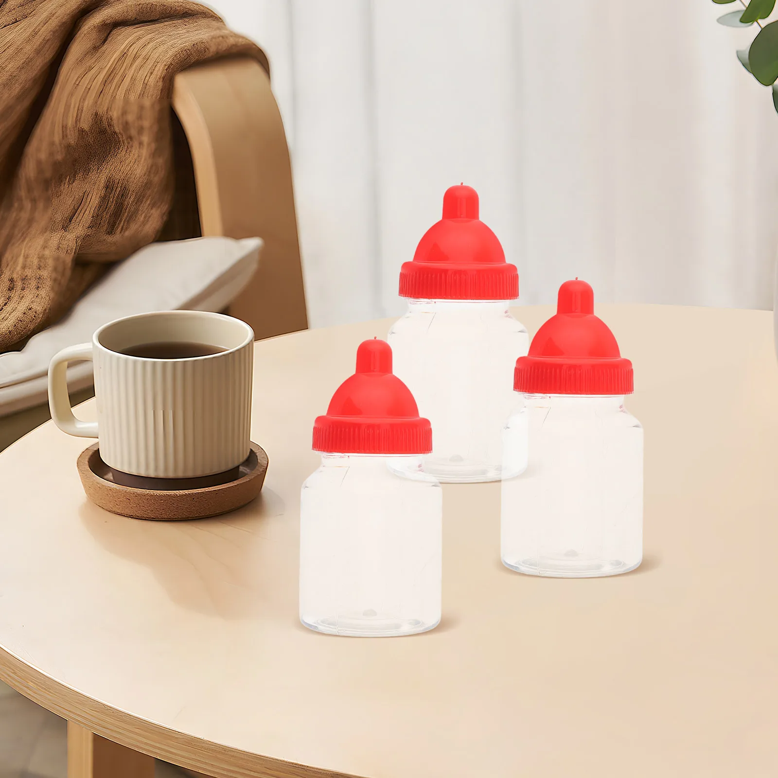 

12Pcs Baby Shower Favor Boxes Fillable Mini Candy Jar Small Plastic Baby Bottles Party Candy Containers Fillable Feeding Bottle