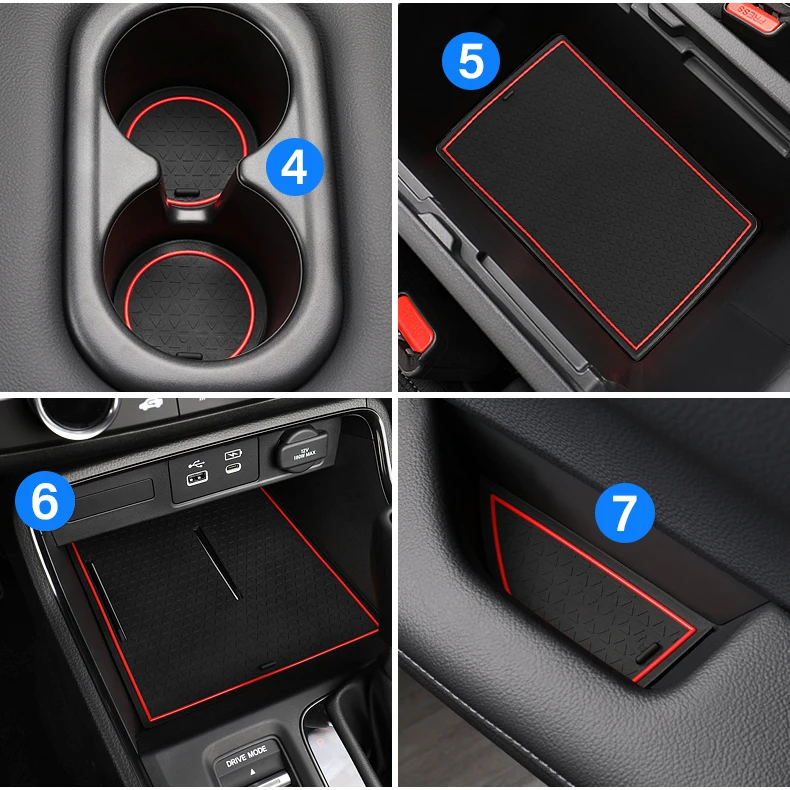 Für Honda CR-V CRV 6. Generation 2023 2024 2025 Silikon Autotür Nut Rutschfeste Matten Tor Slot Cup Pads Armlehne Kissen Zubehör – Detail 13