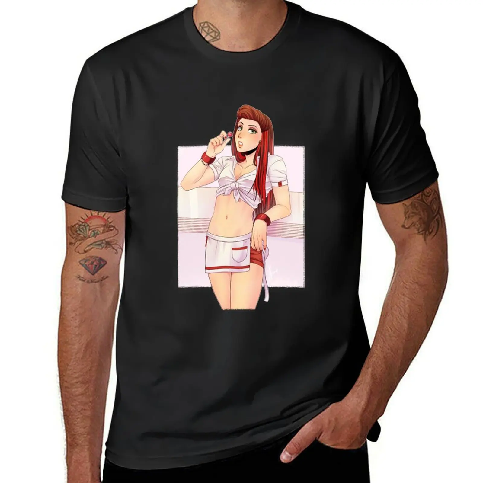 

KILLER WAITRESS Ruby Lucas T-Shirt blacks Luxury man graphic shirts funny shirt cotton T-shirt men