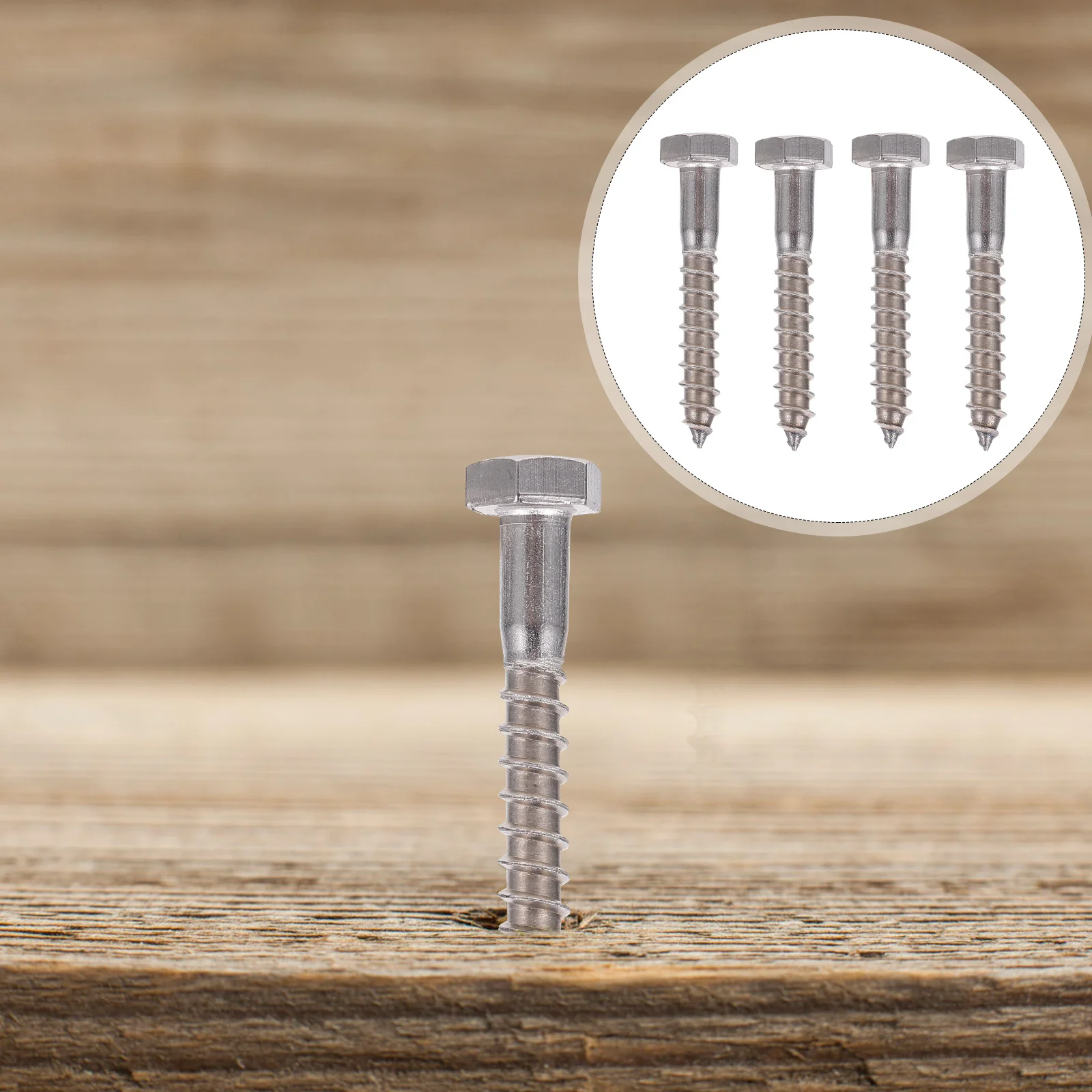 

25Pcs Stainless Steel Hex Head Self-Tapping Screws M6x40 Lag Bolt Screws for Custom Furniture Outdoor Pet Solid Wood Rust