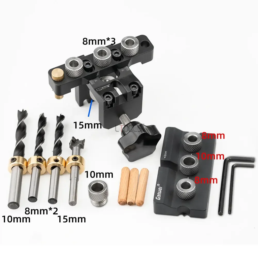 Imagem -06 - Precisão Carpintaria Jig Doweling Jig em Kit Master Wood Hole Drill Guide Woodworking Locator Perfurador Ferramentas Manuais Passador Jig