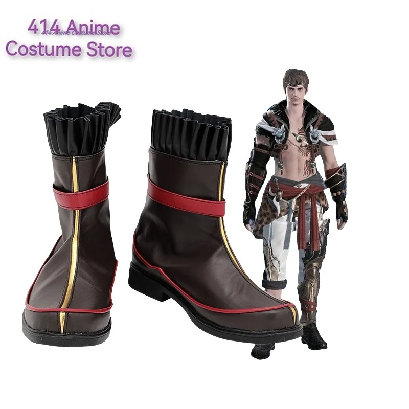 Game Final Fantasy FF14 Luka Tianslayer Cosplay Shoes Boots Props Halloween Party Role Play Custom Made Aksesori