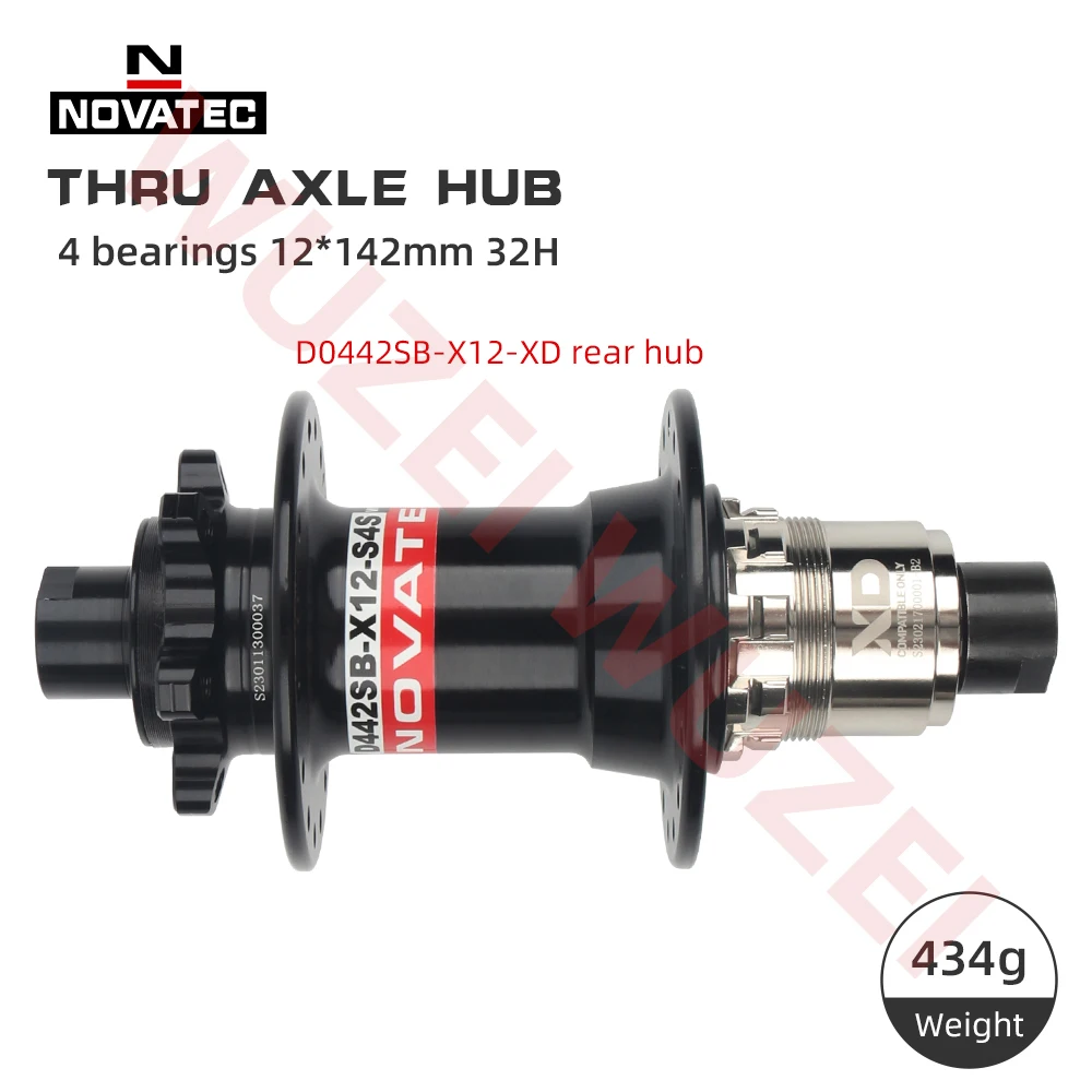 Novatec D442SB-B12 Boost 148mm x 12mm Thru Axle 142x12mm 32-hole 6