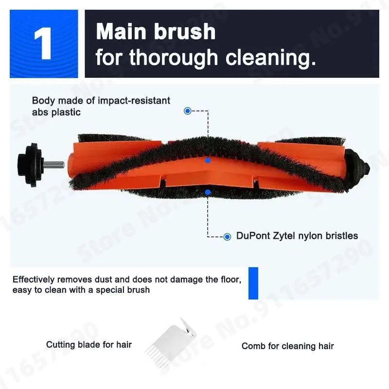 Filtro para Xiaomi G1 Mi Robot aspirador, piezas de repuesto, cepillo lateral principal, mopa, paños, accesorios esenciales