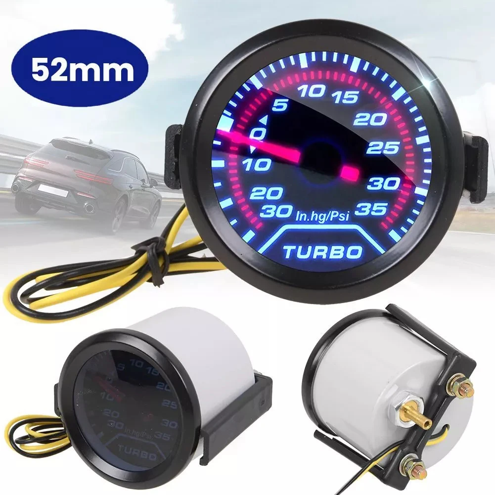 Complete Kit Including a Compact 52mm Turbo Boost Gauge Delivering Reliable Readings Up to 35 Psi Effortlessly