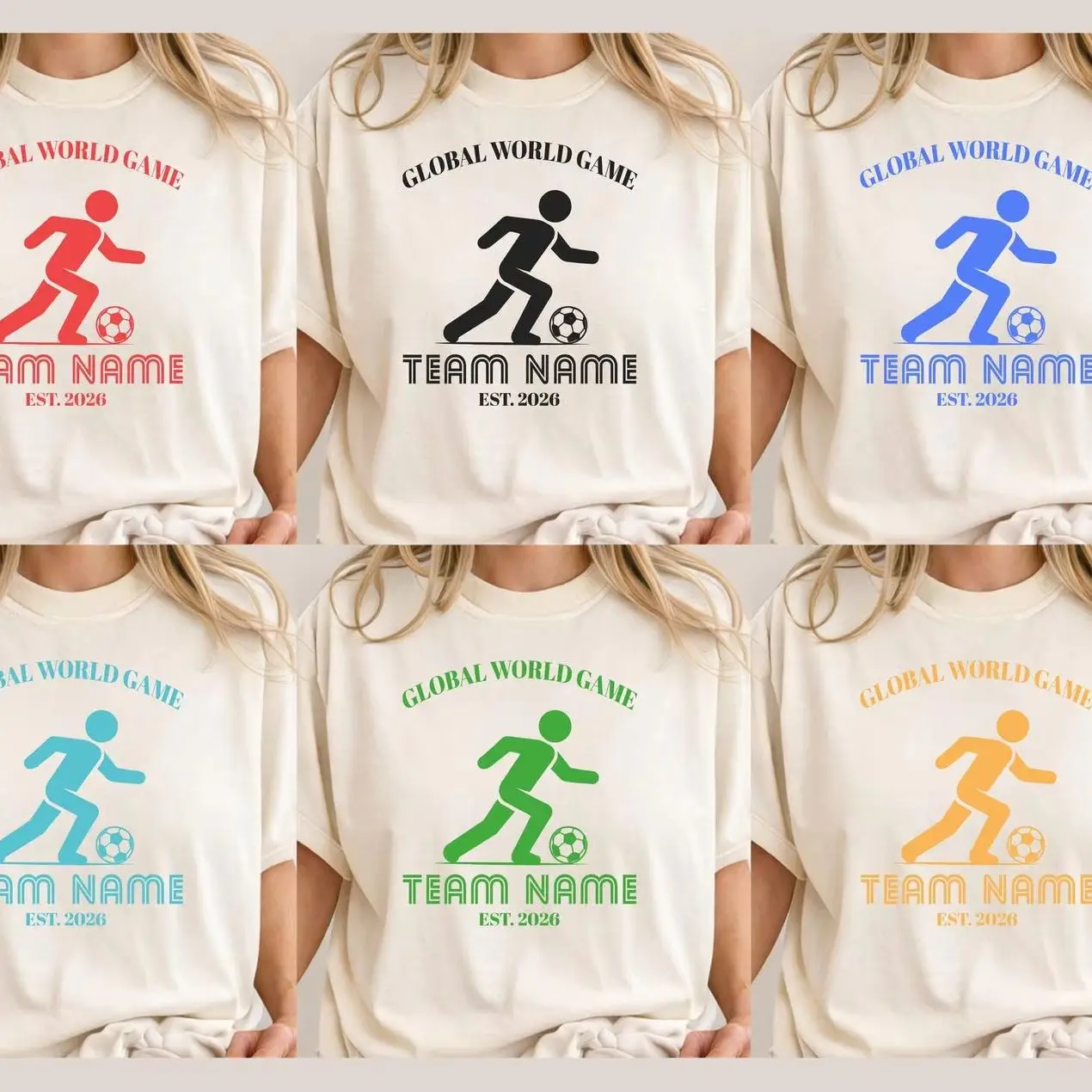 

Unisex Personalized Retro Soccer Graphic T-shirt Custom Team Name Game Day Sport Shirt Soccer Personalized Fans CheeringGift Tee
