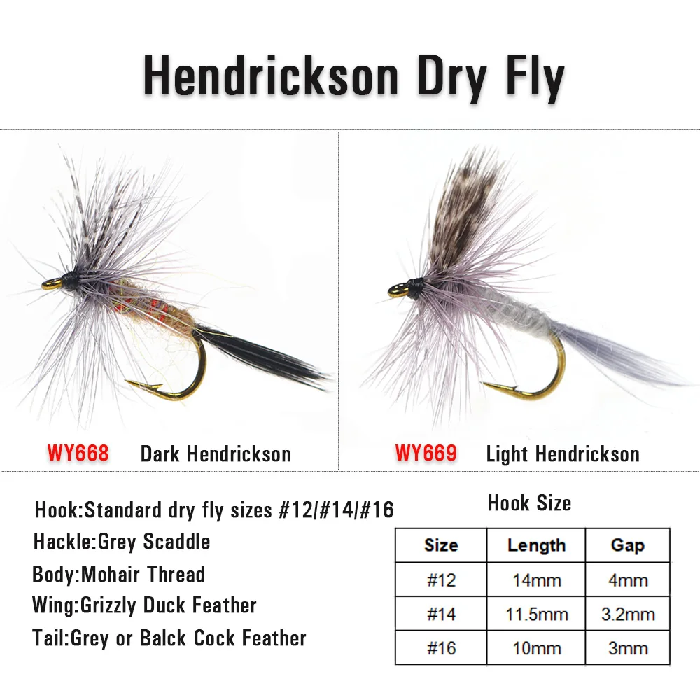 Vtwins Hendrickson Dark Hennie mosca seca oliva para trucha - imagen 4