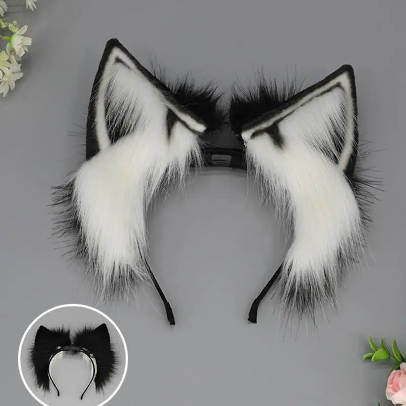 W8KF Anime Ear Headband Girl Cosplay Costume Rechargeable Plush Headdress Party Props