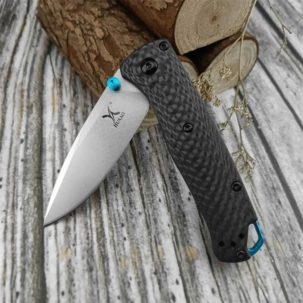 Multifunctional HUAAO 533 Tactical Folding Knife D2 Blade Carbon Fiber Handle Outdoor EDC Survival Camping Hiking Hunting Tools