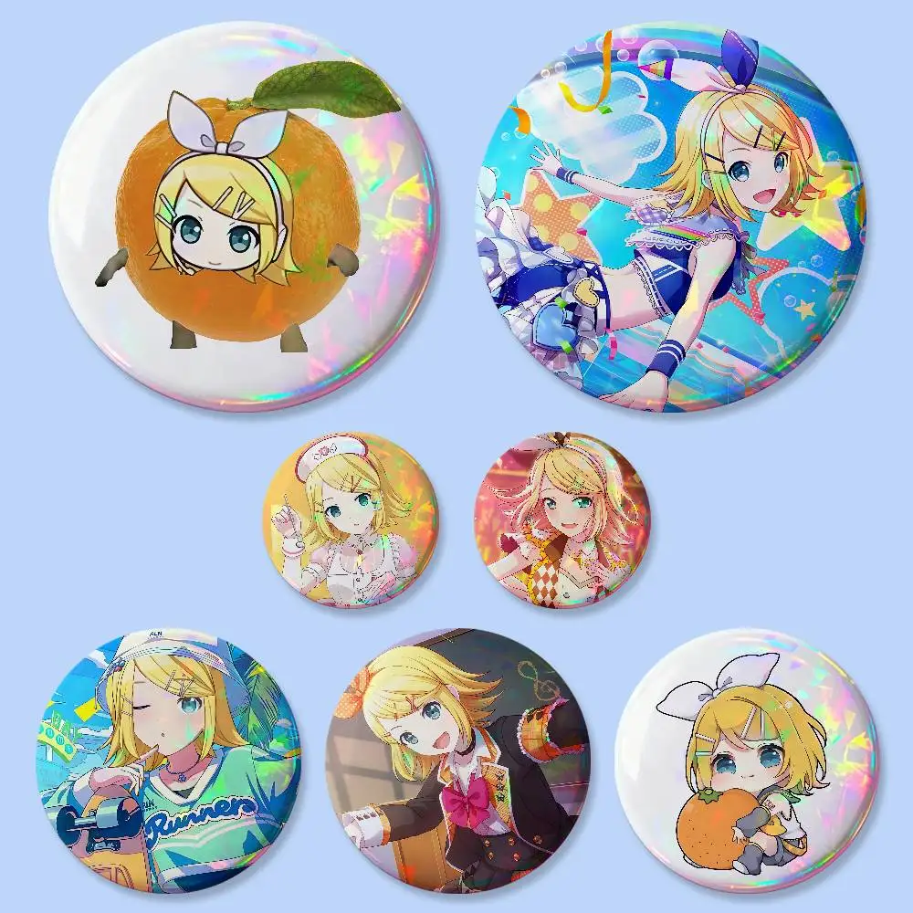 Kawaii Singer K-Kagamine Rin-S Abzeichen, runde, kreative Anstecknadel, Brosche, Taschen-Deko-Accessoires, für Fans, zum Sammeln, als Geschenk für Freunde