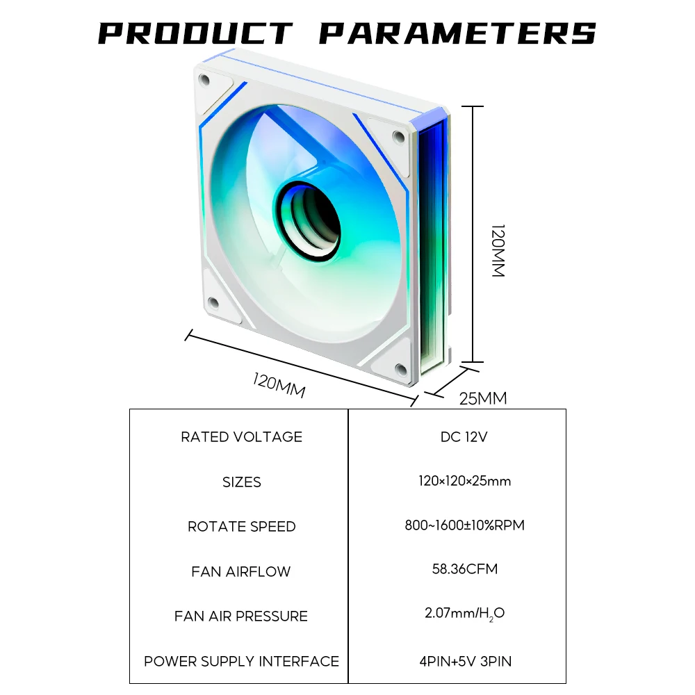 Jungle Leopard Prism 4MAX Chassis Fan 12CM Heat Dissipation Non Building Block Divine Light Synchronous Side Infinite Mirror PWM