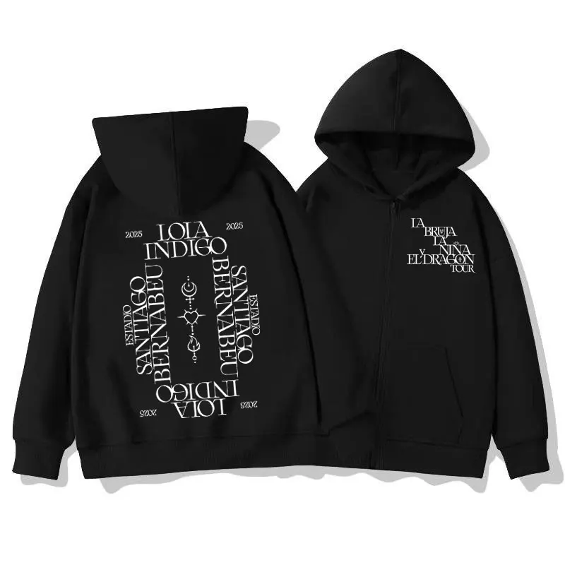 

Singer LoIa Indigo Tour 2025 Merch Zipper Hoodie Fashion Hip Hop Zip Up Sweatshirt Men Women Clothing Casual Oversized Pullovers