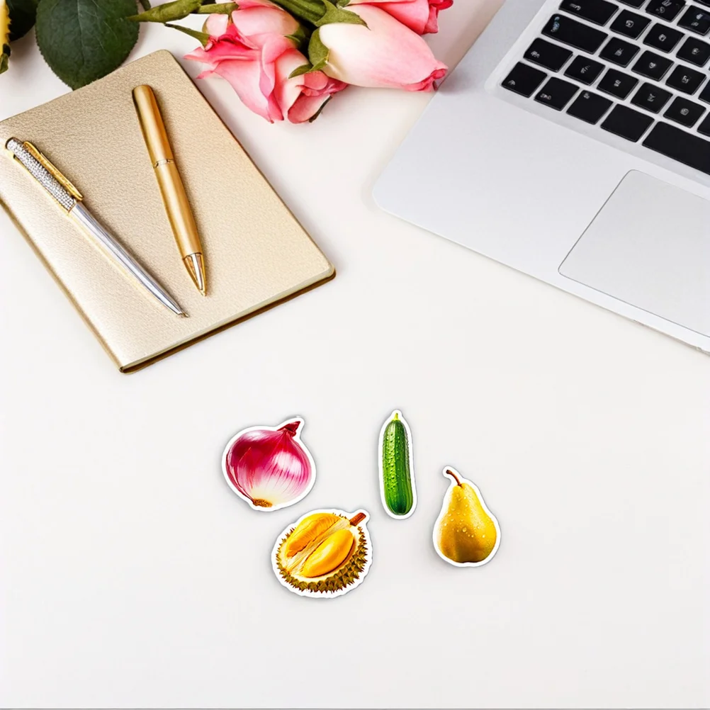 

50 Sheets Fruits Vegetable Stickers Peel Stick Educational Kids Learning for Water Bottles Laptops Fridge Decals