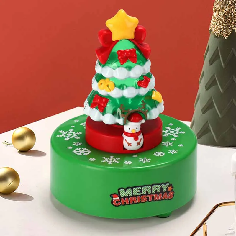 Creative Christmas Tree Music Box Toy Cute Rotating Christmas Tree Octave Box Girl Princess Gifts Children's Light-emitting Toys