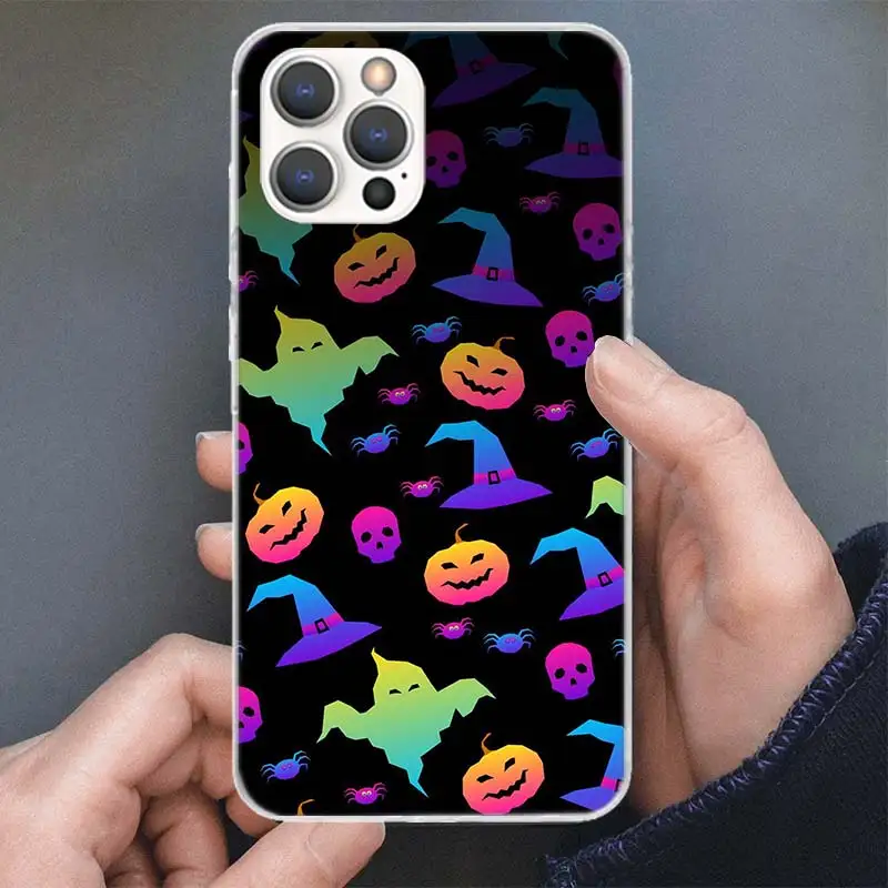 Halloween happy Holiday Cat pumpkin Phone Case For Apple iPhone 16 15 14 13 12 11 Pro Max Mini XS XR X 7 Plus 8 + SE Soft Silico