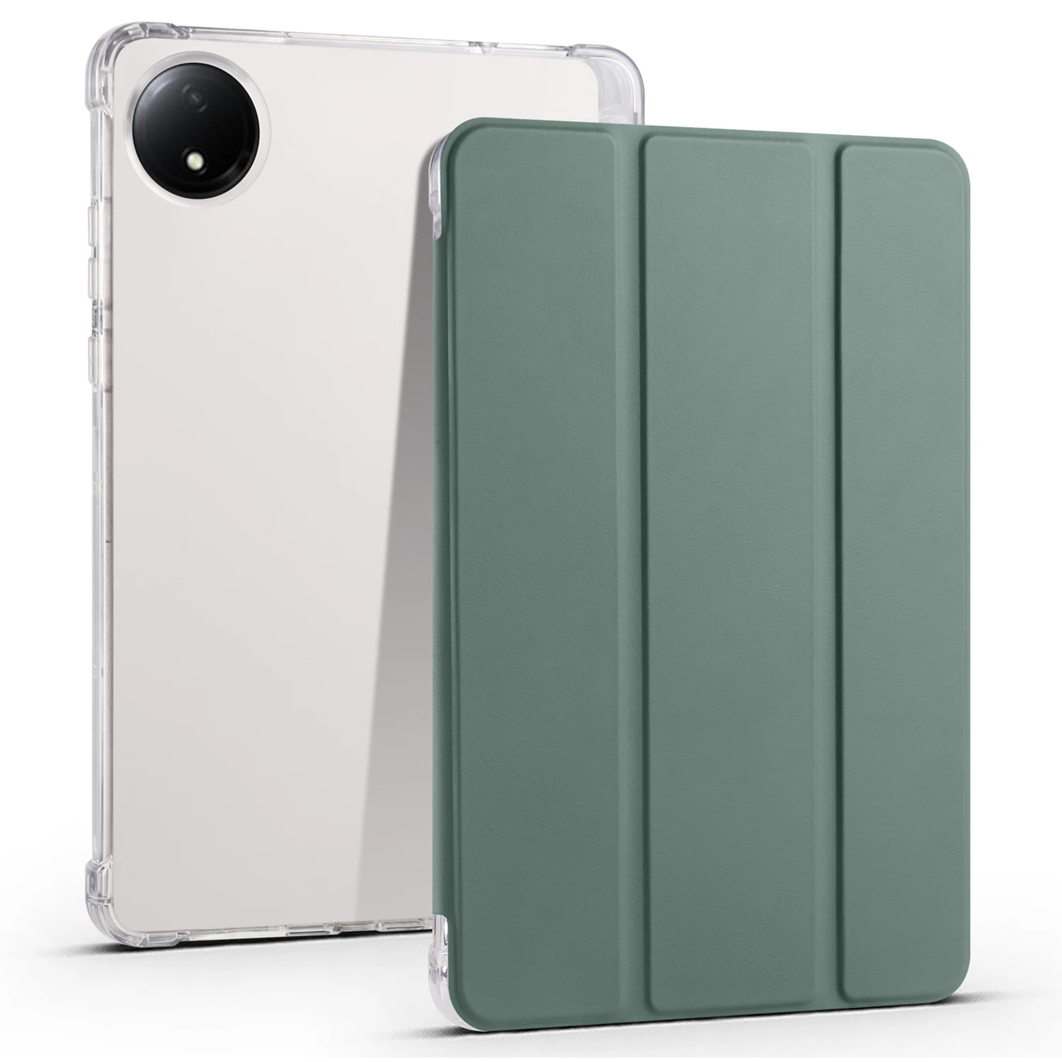 

For Xiaomi Redmi Pad SE 4G 8.7 inch Case with Pen Slot Tri-Fold Stand PU Leather + TPU Tablet Cover Auto Wake / Sleep - Midnig