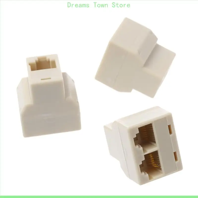 HX6A 3pcs 1 2 vías Cable red Ethernet Ethernet RJ45 Conector divisor femenino Adapte
