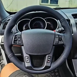 Customized Hand Sewing Car Steering Wheel Cover Leather Braid For Steering Wheel For Kia Sorento 2009-2014 K7 Cadenza 2011-2015