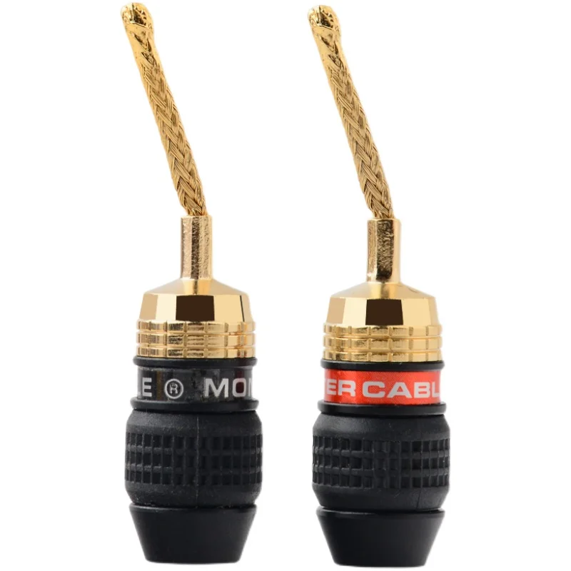 

High Quality Speaker 2mm Pin Copper Wire Braided Banana Plugs Connector HIFI Speaker Cable Plug