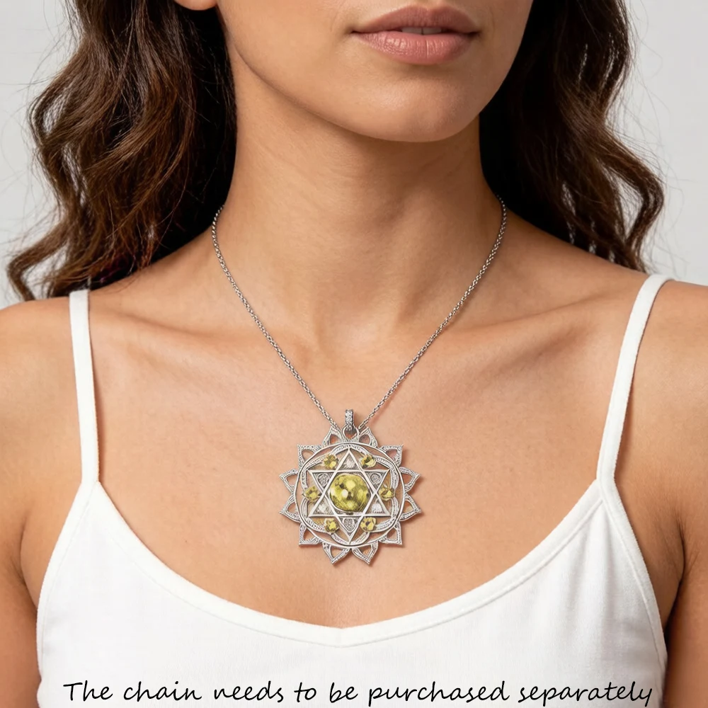 Wisiorek HEART CHAKRA Ornament Brand New Fashion Glam 925 Sterling Silver Jewelry Europe Prezent dla kobiet mężczyzn — zdjęcie 4