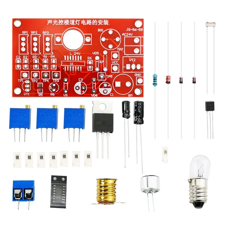 DIY Electronic Kit Acoustic Optical Control Corridor Lamp Circuit Installation and Detection Kit  Assembly Spare Parts