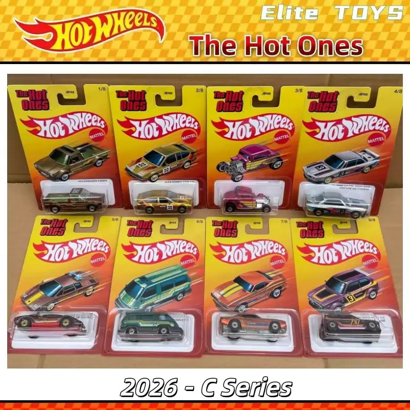

Hot Wheels 2026 The Hot Ones Retro 1:64 Car Model Bmw Ford Lamborghini Toyota Honda Camaro Collectible Diecast Vehicles Toy Gift