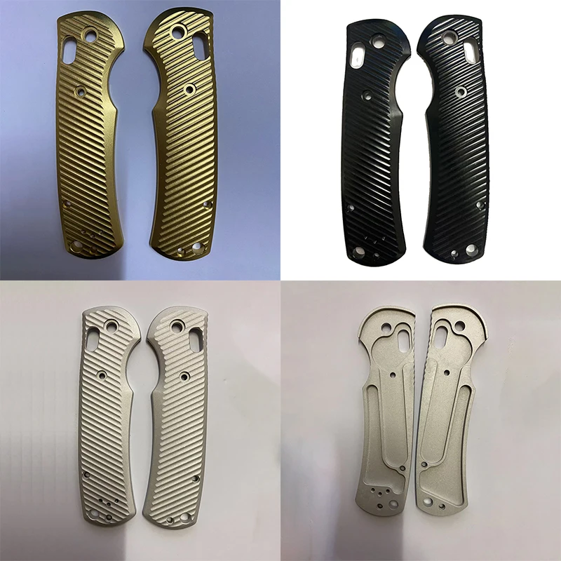 Custom 3 Colors Aluminum Alloy Knife Handle Scales For NEW Benchmade Griptilian 550 551 Knives Grip Anodized Black SandBlast