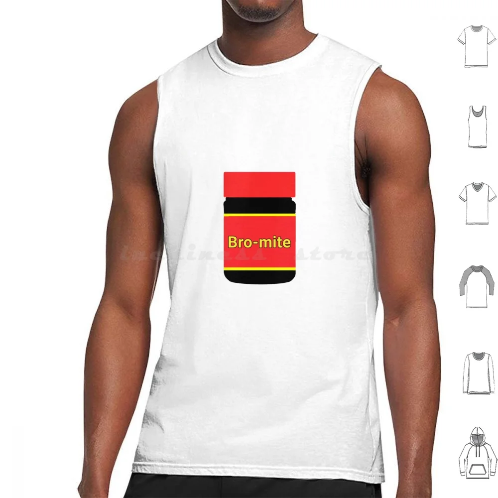 Bromite-Marmite Camisetas sin mangas Estampado Algodón Marmite Nueva Zelanda Icónico Bro Kiwiana Classic Kiwi Food Marks Red Kiwi Pride